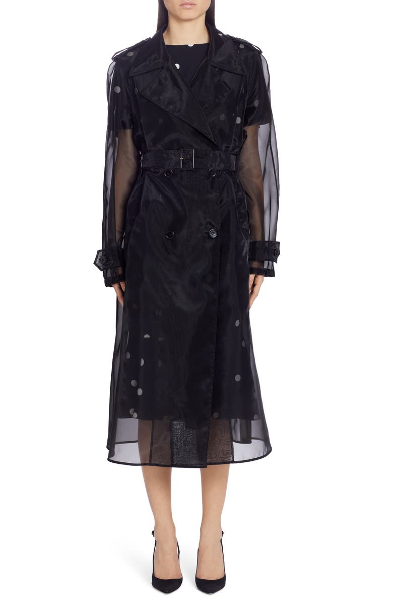 Dolce&Gabbana Sheer Organza Trench Coat, Alternate, color, 