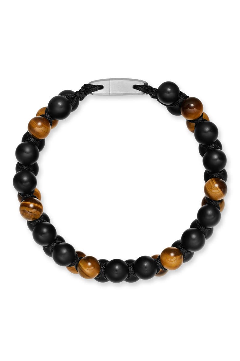 Spiritual Beads Two-Row Woven Bracelet, Alternate, color, BLACK ONYX TIGERS EYE