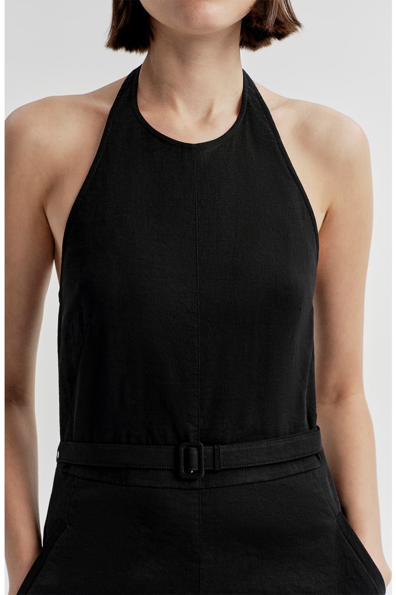 Sylvie Halter Neck Jumpsuit, Alternate, color, BLACK