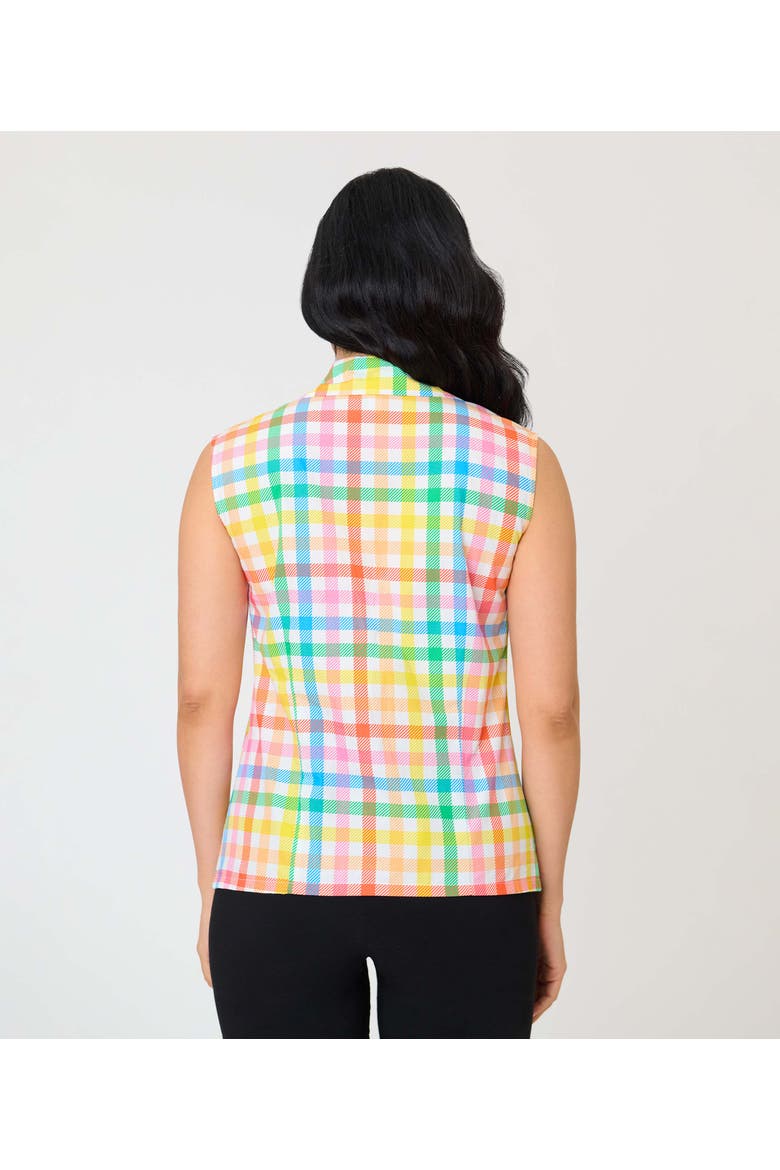 Notched Collar Cotton Blouse, Alternate, color, Yellow Rainbow Gingham