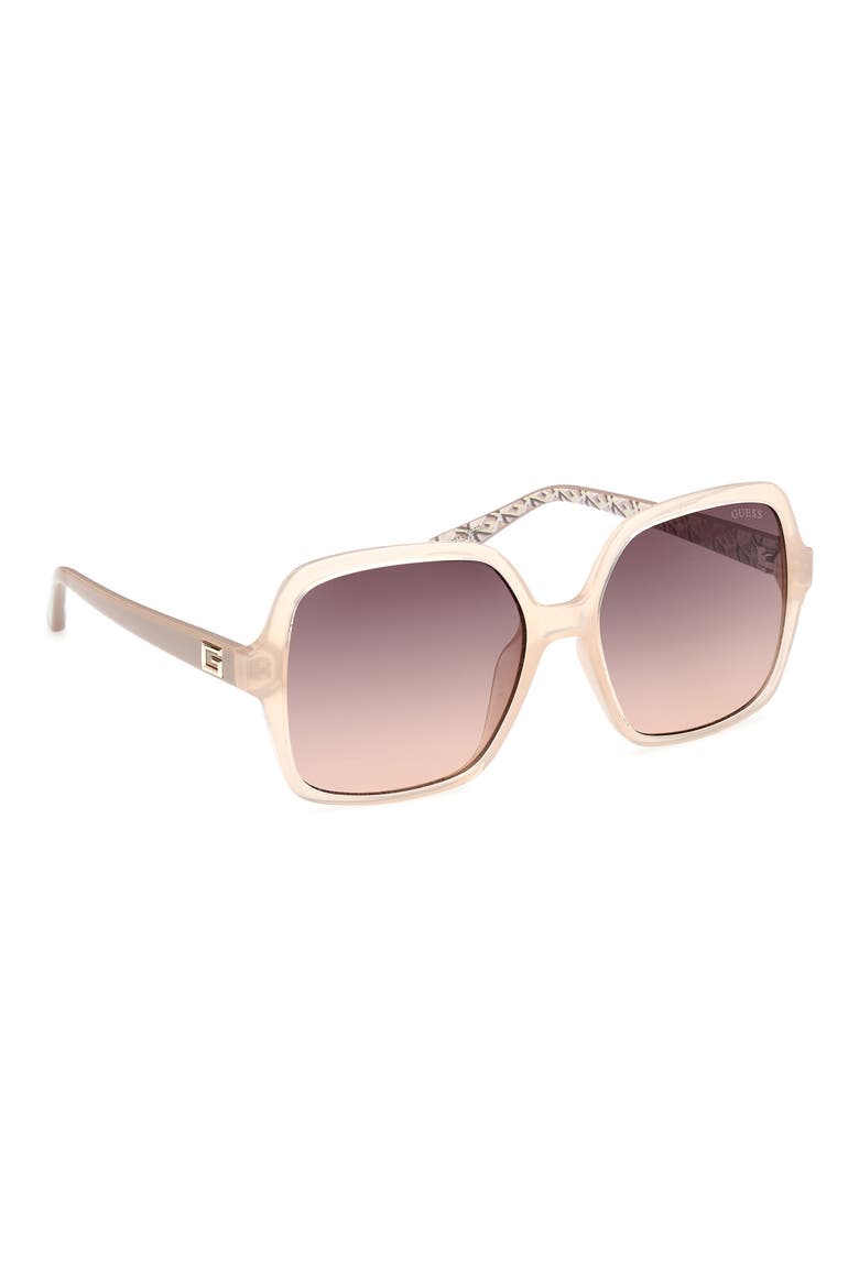 Square Sunglasses, Alternate, color, SHINY BEIGE / GRADIENT BROWN