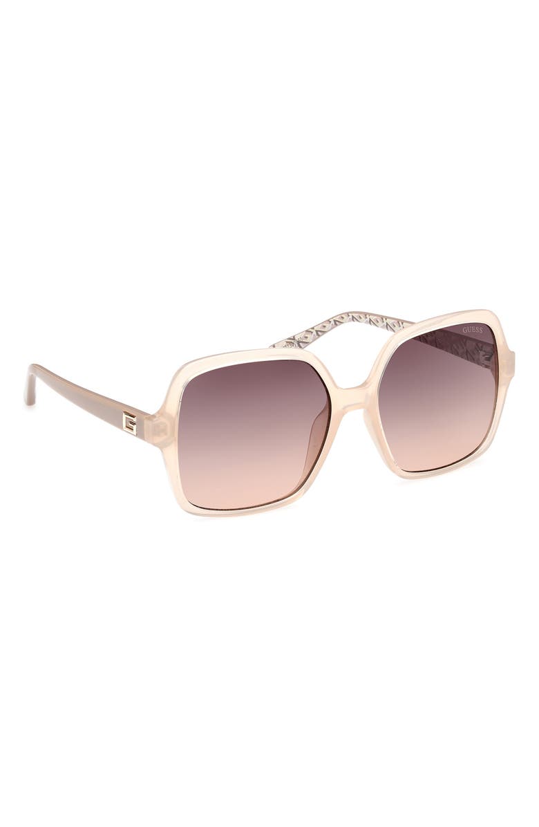 GUESS Square Sunglasses, Alternate, color, Shiny Beige / Gradient Brown