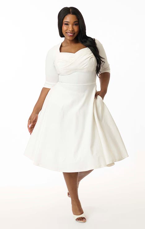 Ameri UPPER EMBROIDERY FLARE DRESS Ameri UPPER EMBROIDERY