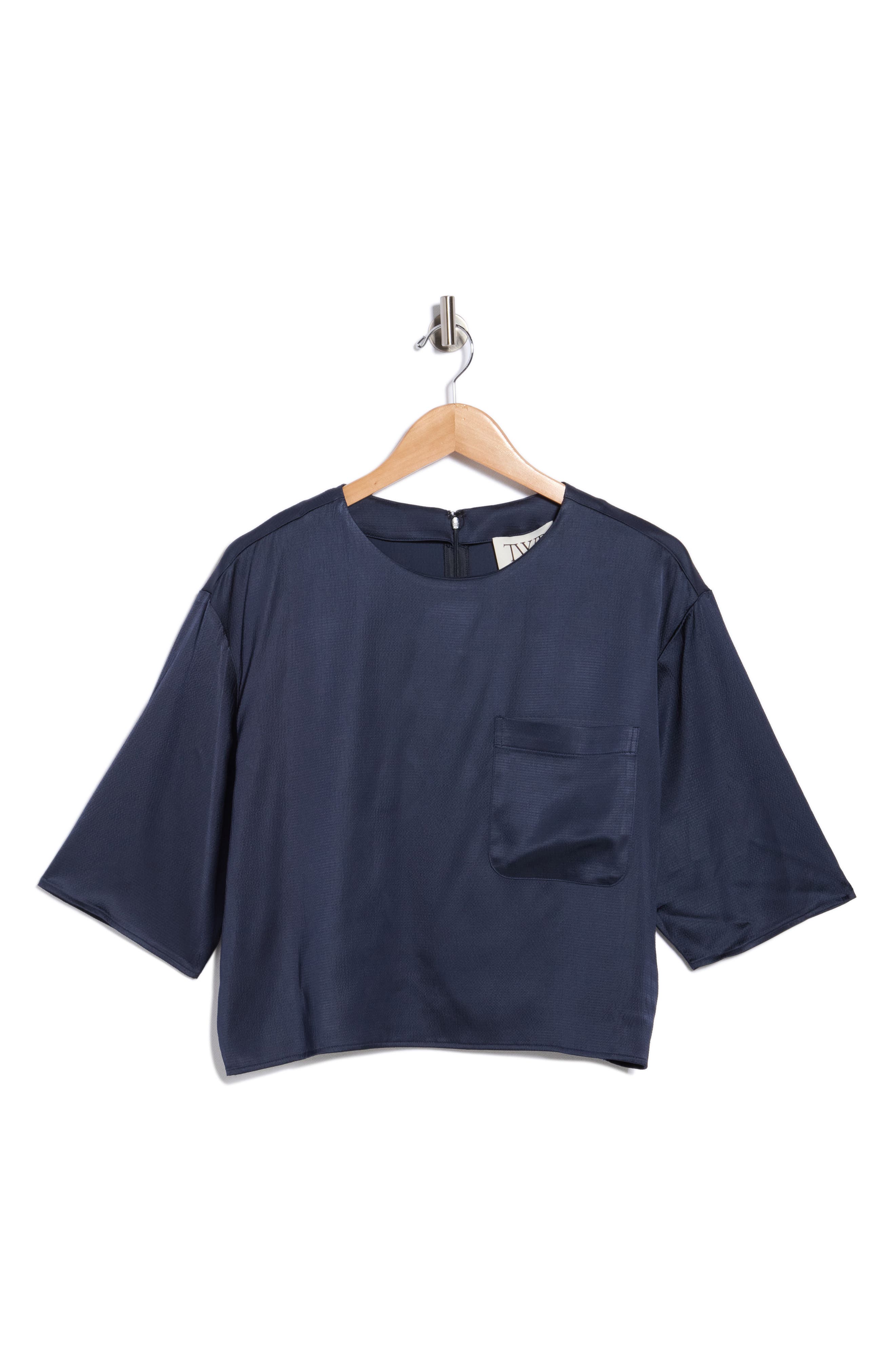 TWP Ex Short Sleeve Hammered Satin Top