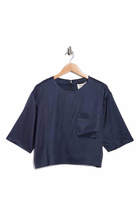 TWP Ex Short Sleeve Hammered Satin Top