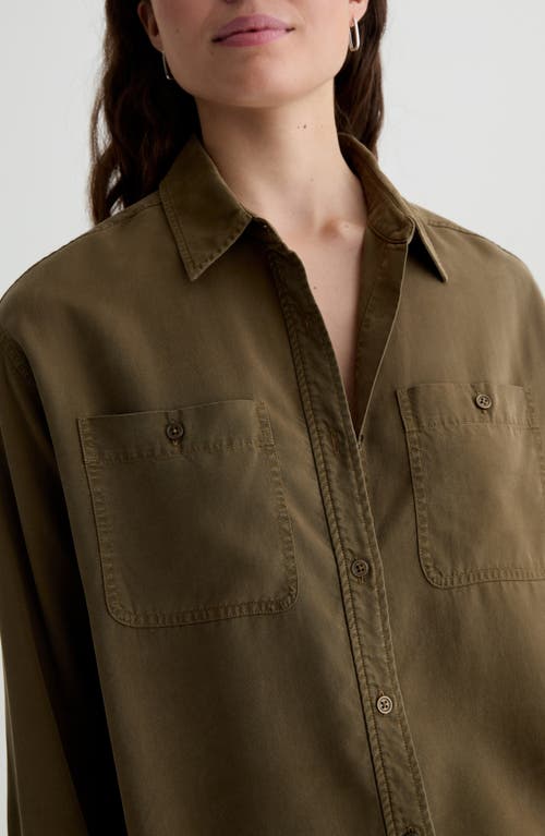Ag Leny Button-up Tencel® Lyocell Shirt In Green
