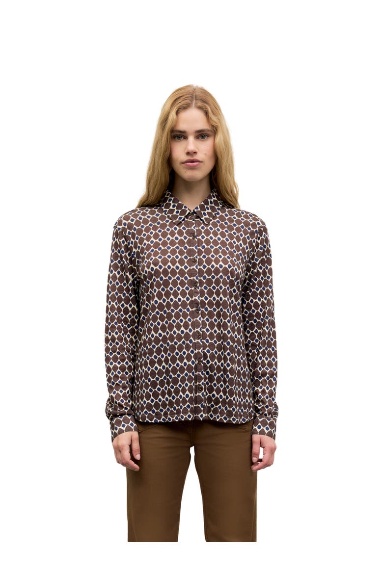 Babs Long Sleeve Shirt, Main, color, Brown