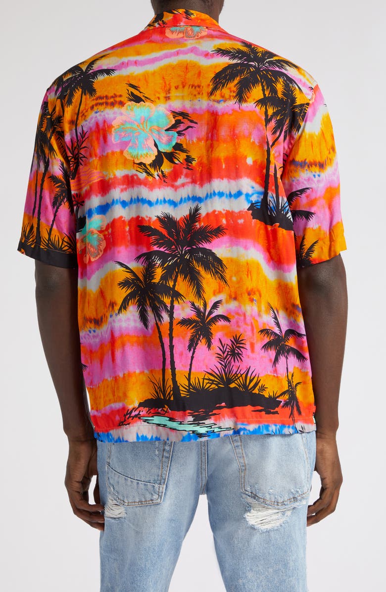 Palm Angels Psychedelic Palms Short Sleeve Camp Shirt, Alternate, color, 