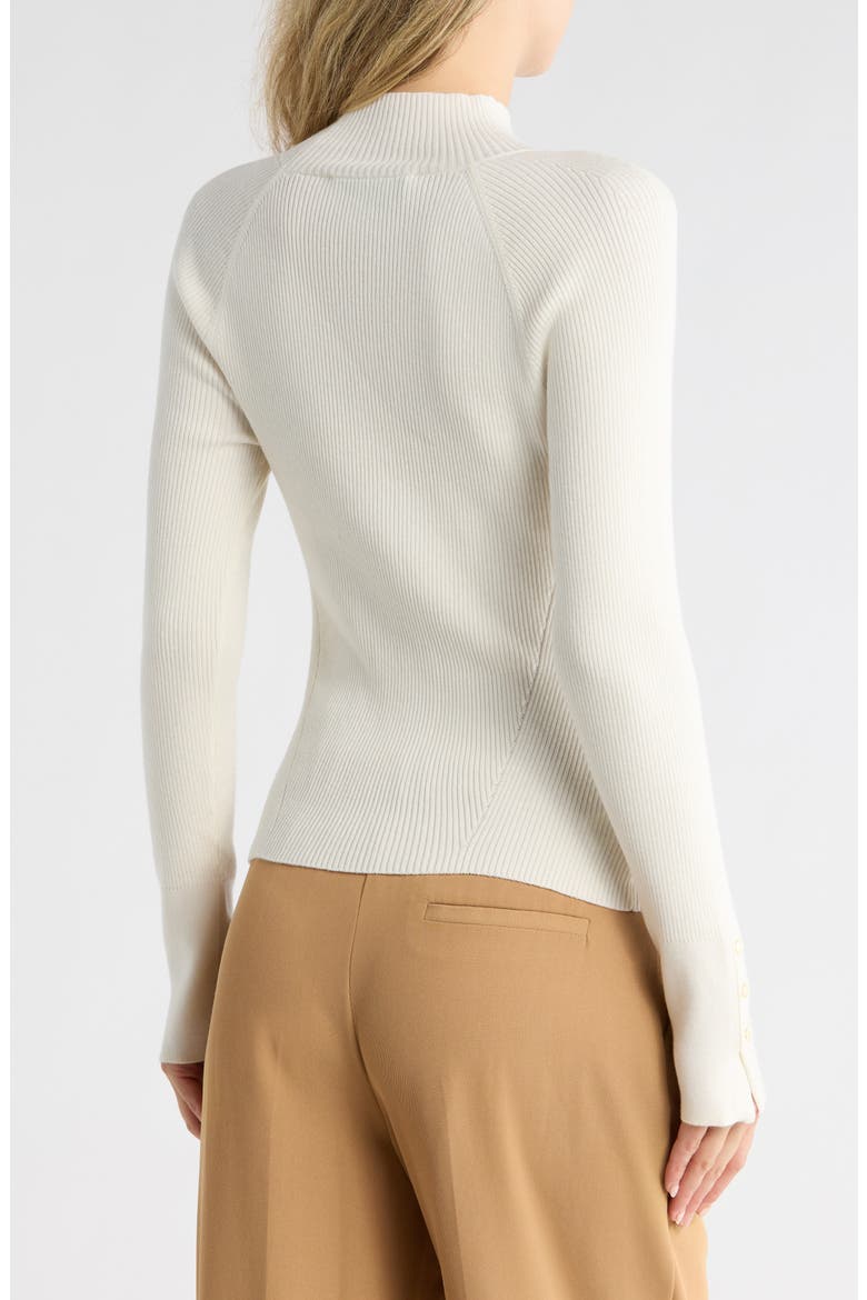 Kassandra Mock Neck Rib Sweater, Alternate, color, IVORY