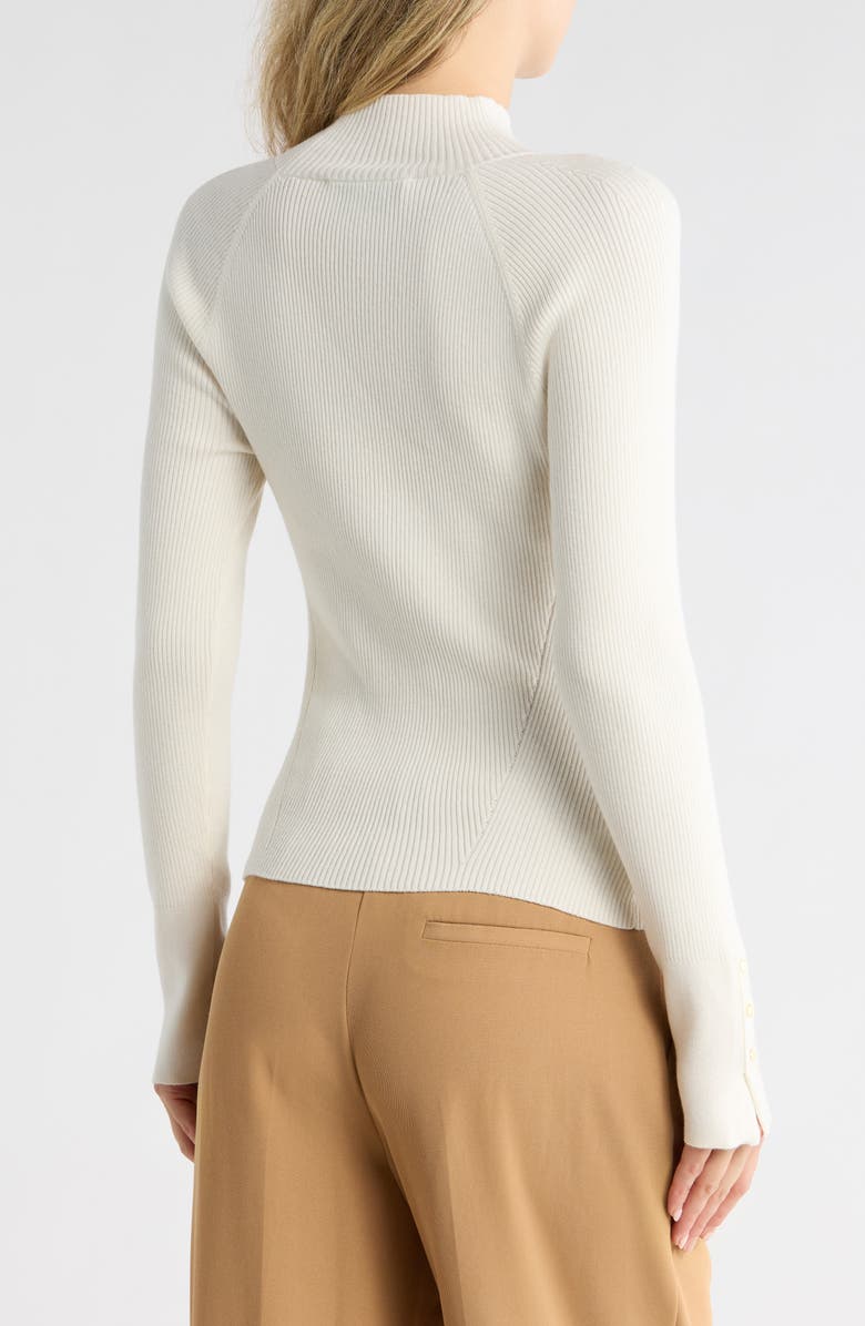 Derek Lam 10 Crosby Kassandra Mock Neck Rib Sweater, Alternate, color, Ivory