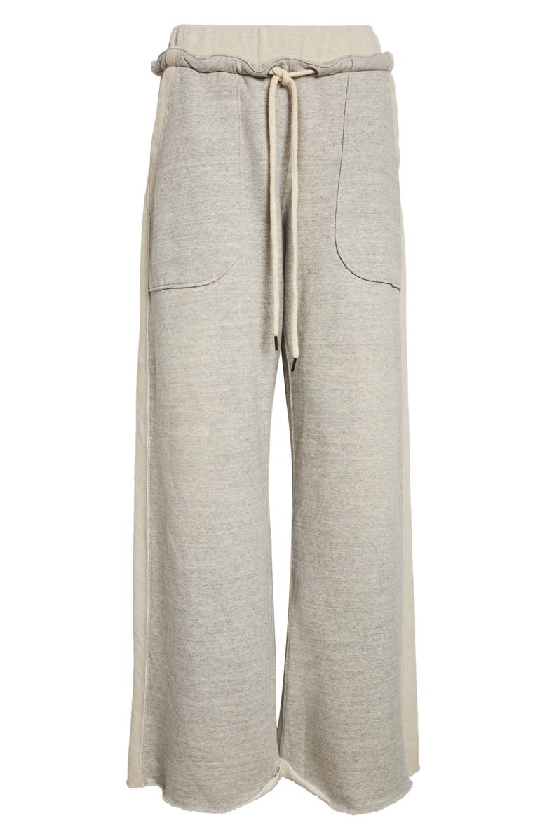 R13 Side Insert Wide Leg Cotton Sweatpants, Alternate, color, Heather Grey W/ Oatmeal