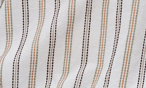 Michael Stars Zephyr Embroidered Stripe Bubble Hem Cotton Top