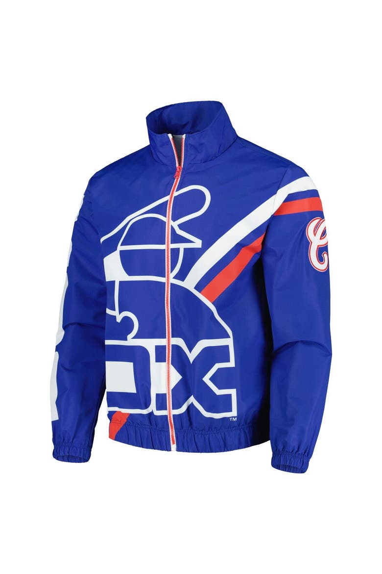 Men's Mitchell & Ness Royal Chicago White Sox Exploded Logo Warm Up Full-Zip Jacket, Alternate, color, Royal