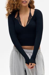 BDG Urban Outfitters Seeing Double Layered Look Rib Knit Top