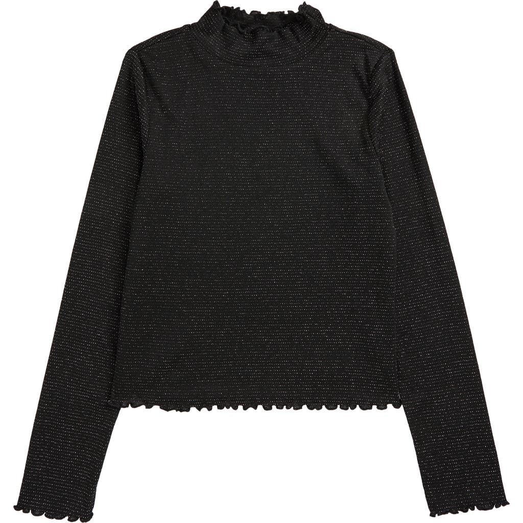 Nordstrom Kids' Sparkle Mesh Top In Black