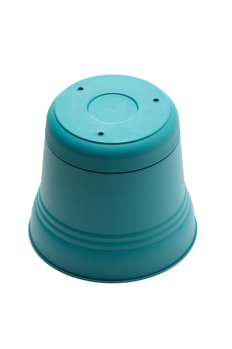 Saturn Round Planter 12"Bermuda Teal,Durable Plastic, 3 Gallon, Alternate, color, Blue