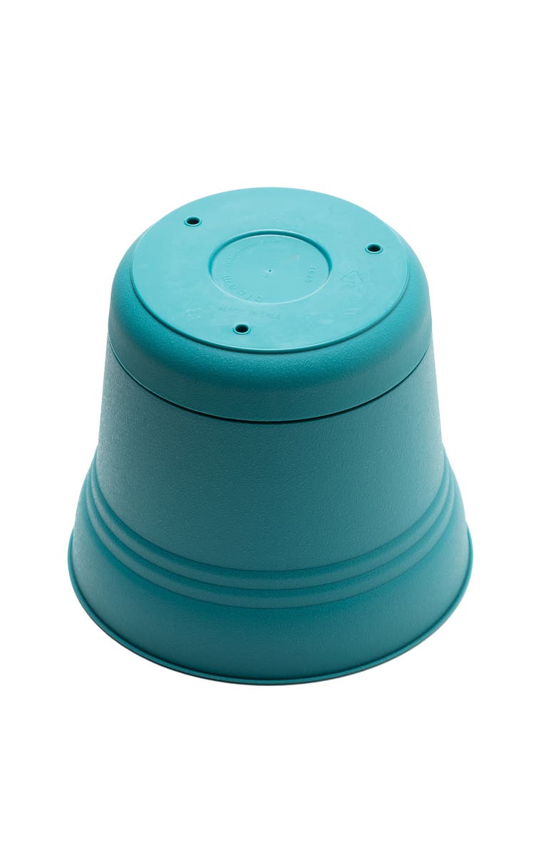 Bloem Saturn Round Planter 12"Bermuda Teal,Durable Plastic, 3 Gallon, Alternate, color, Blue