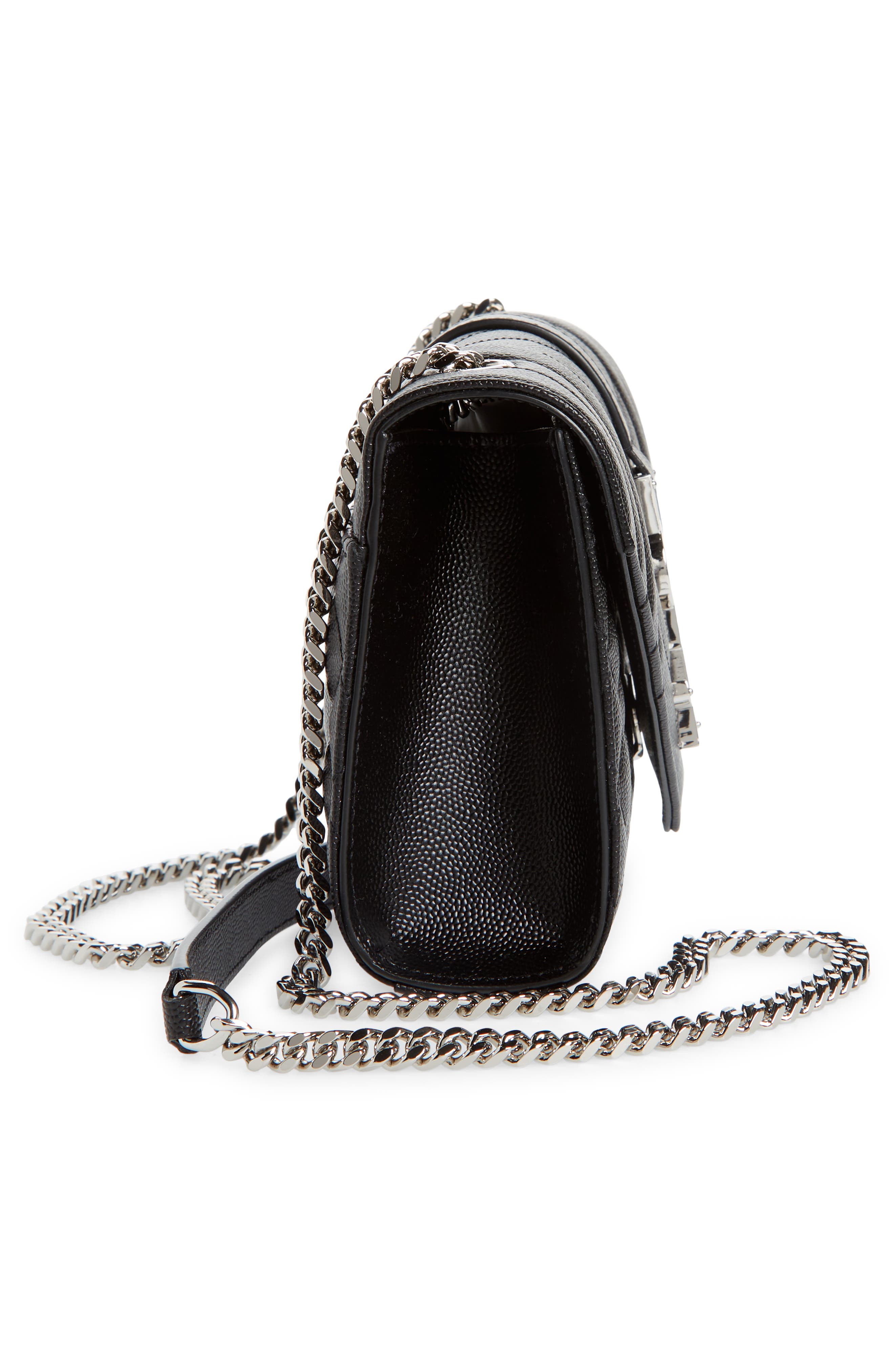 Saint Laurent Small Envelope Calfskin Leather Shoulder Bag, Alternate, color, 