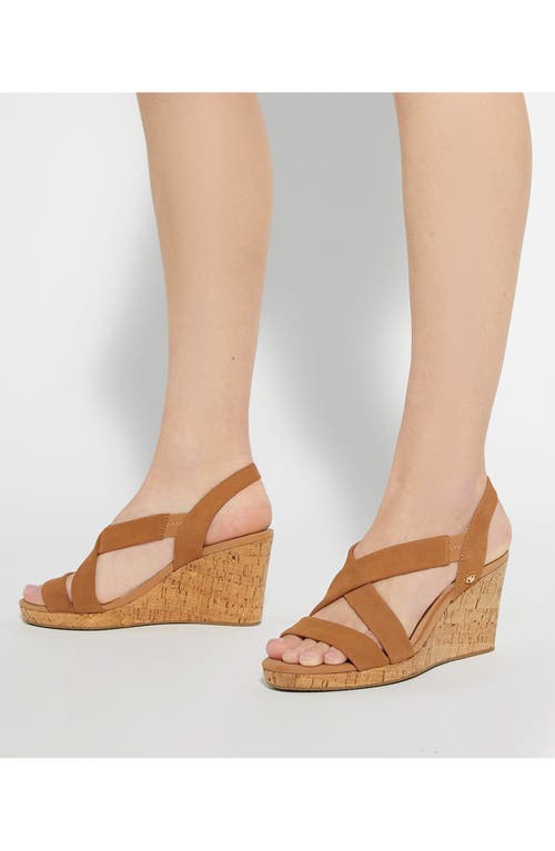 Dune London Kamies Slingback Platform Wedge Sandal In Tan