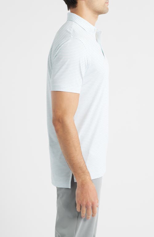 Johnnie-o Michael Stripe Performance Golf Polo In White