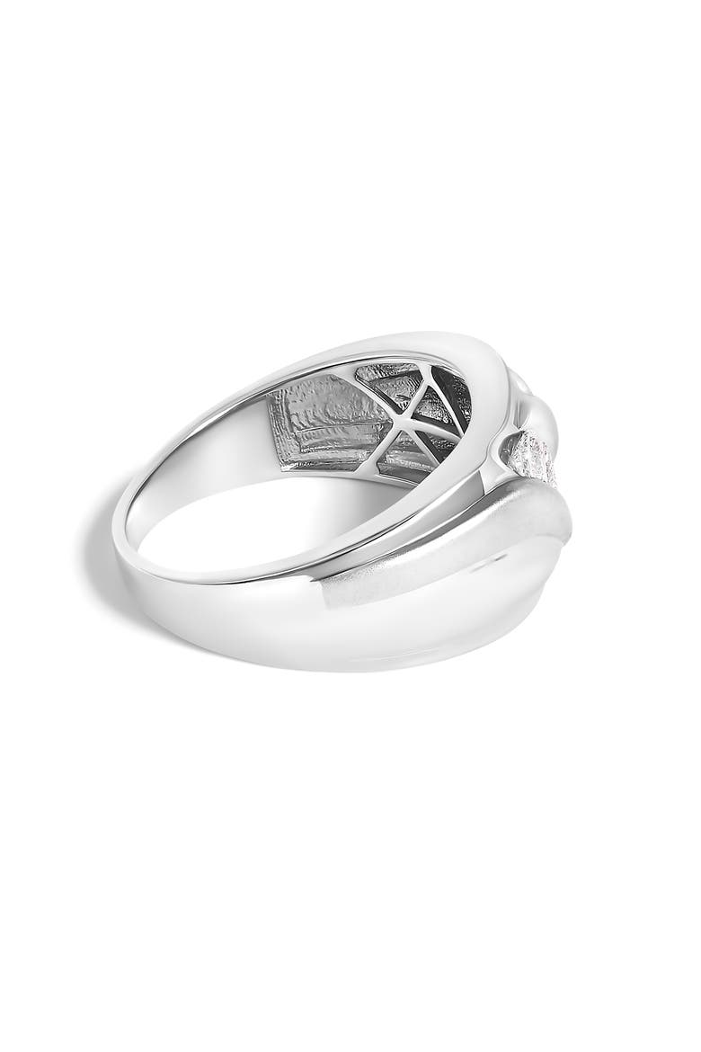 Men's Silver 1/2 Cttw Diamond Channel Set 3-Stone Band Ring, Alternate, color, White