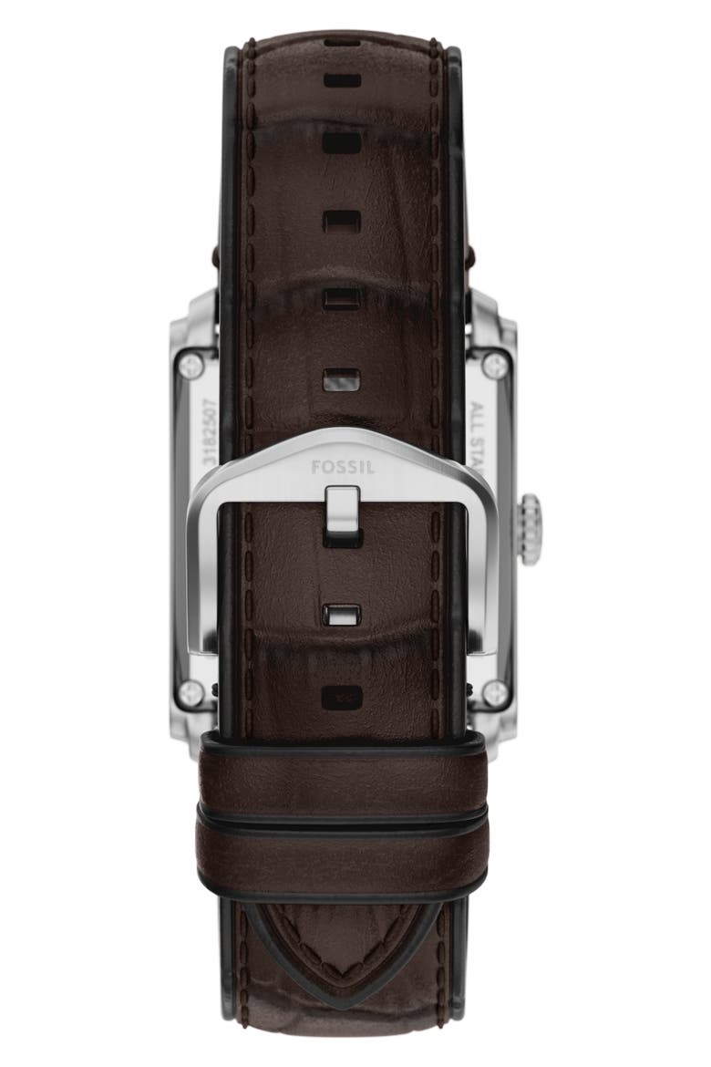 Carraway Open Heart Leather Strap Watch, 30mm x 42mm, Alternate, color, BROWN/ WHITE