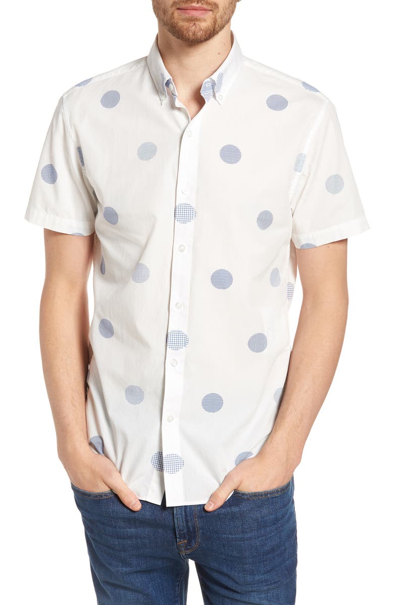 Bonobos Slim Fit Polka Dot Sport Shirt, Main, color, 