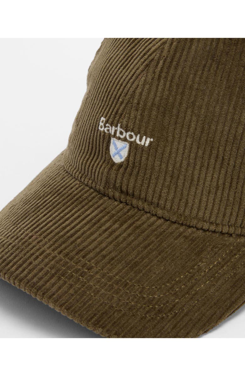Barbour Preston Adjustable Corduroy Baseball Cap, Alternate, color, Olive