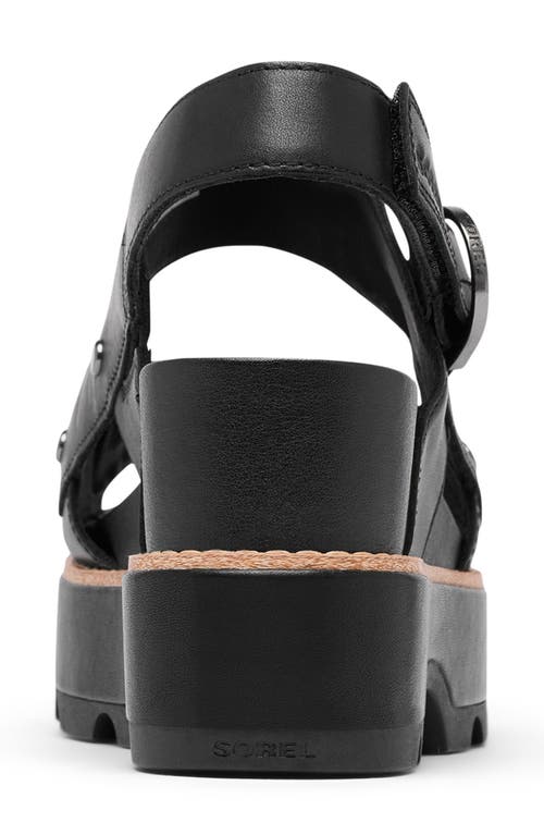 Sorel Joanie Iv Platform Wedge Sandal In Black/black