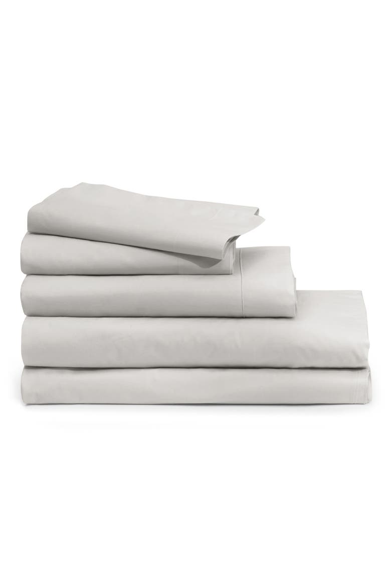 Sateen 276 Thread Count Organic Cotton Duvet Cover, Alternate, color, GRAY