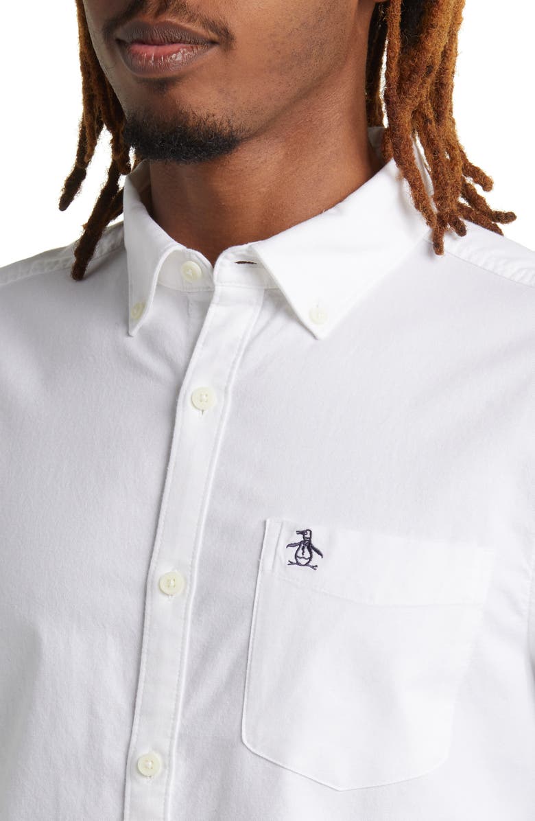Original Penguin Solid Stretch Button-Down Oxford Shirt, Alternate, color, 