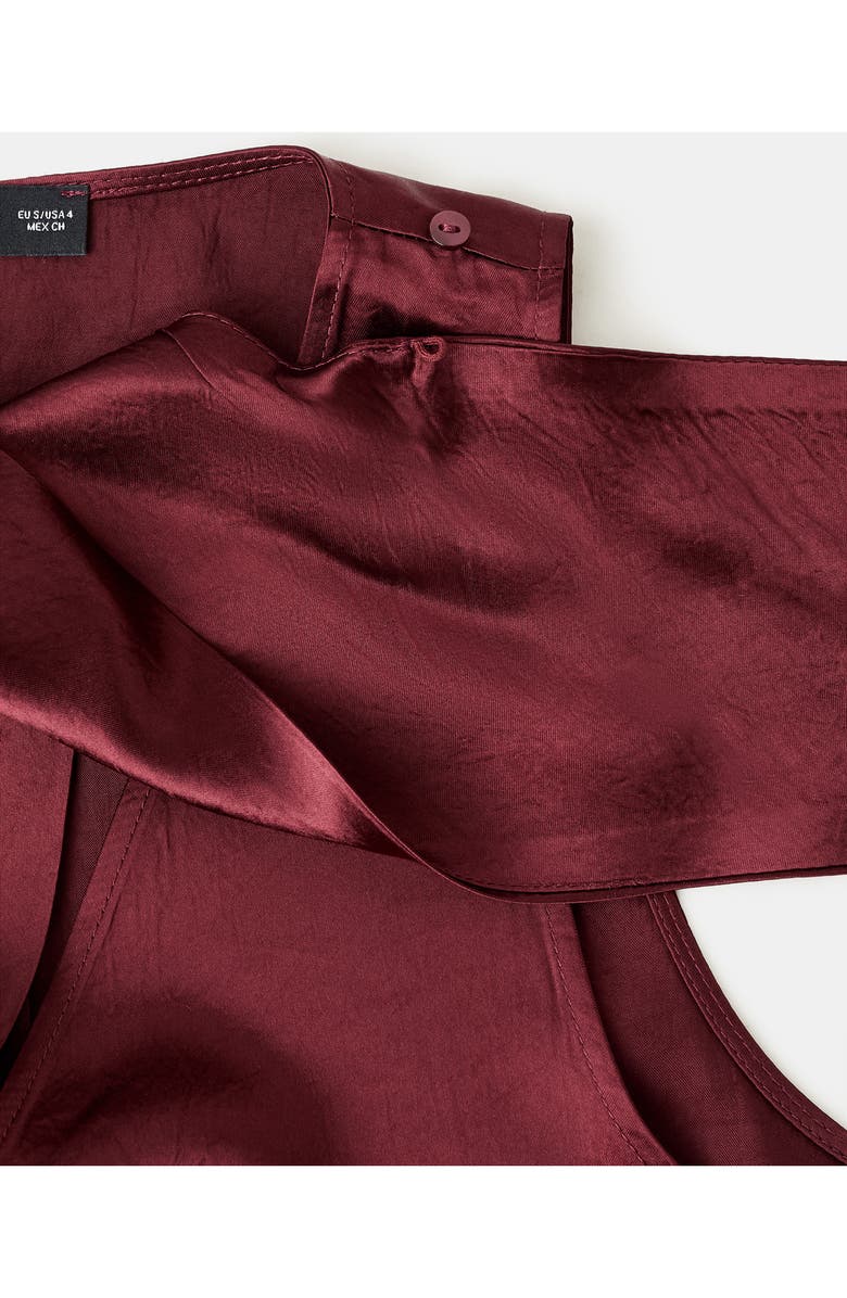 MANGO Satin Scarf Sleeveless Top, Alternate, color, Russet