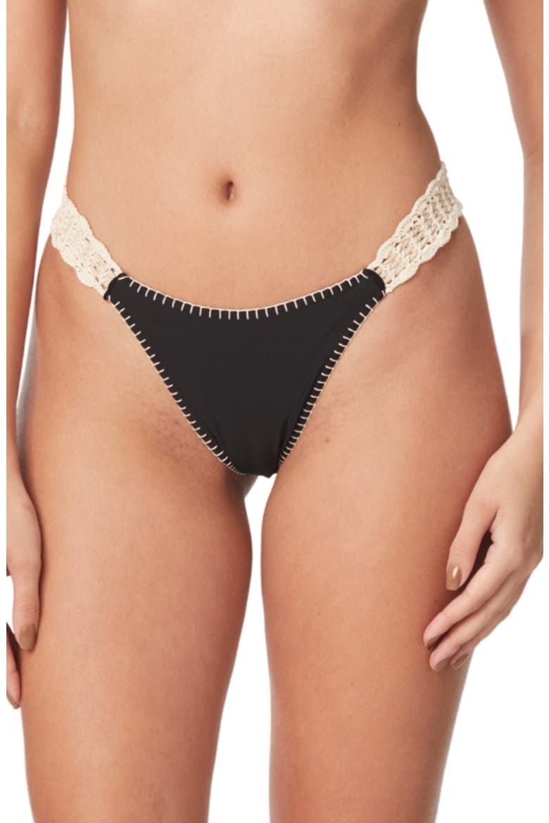 Alessia Crochet Bikini Bottom, Main, color, BLACK