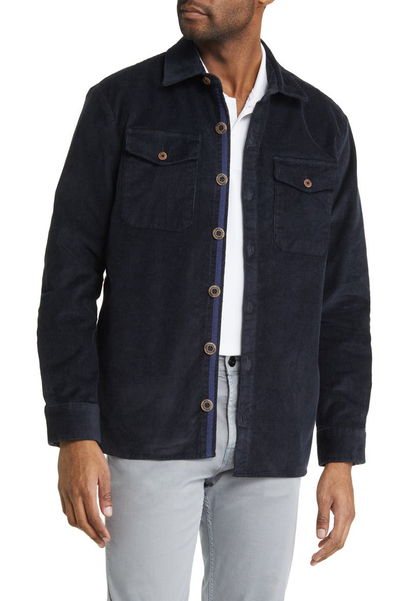 Brushed Corduroy Overshirt, Main, color, DENIM BLUE