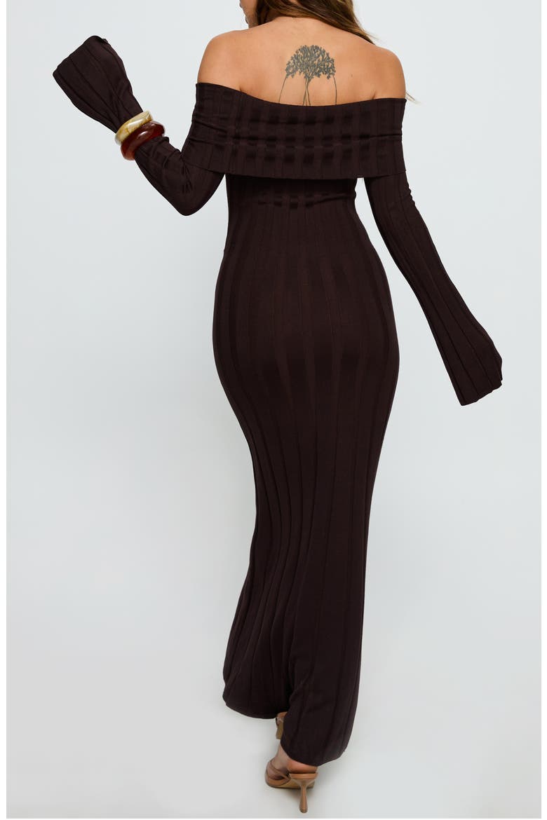 Ellouisa Long Sleeve Rib Knit Maxi Dress, Alternate, color, CHOCOLATE