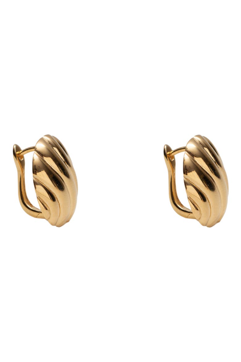 Wavy Rib Button Stud Earrings, Main, color, GOLD