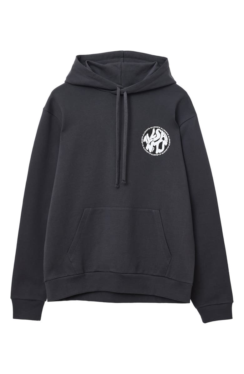 AllSaints Distortion OTH Hooded Pullover, Alternate, color, Washed Black