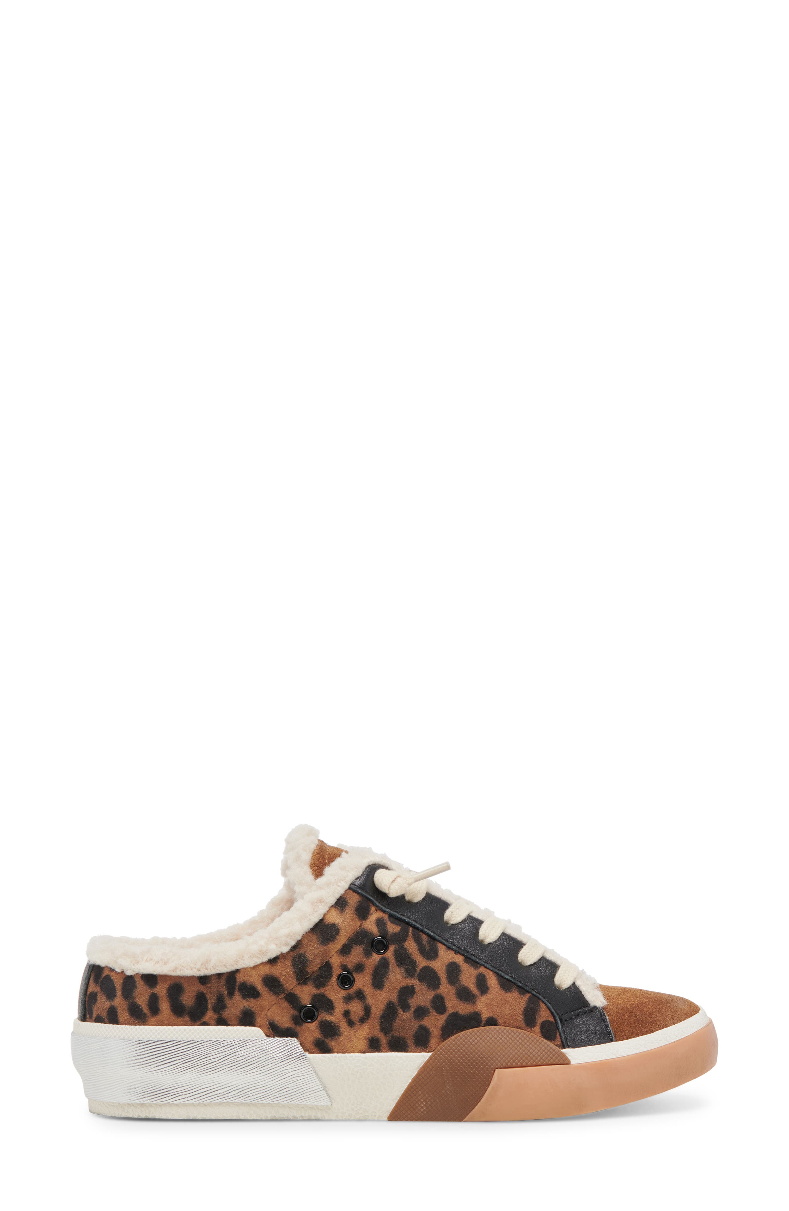 Dolce Vita Zantel Faux Shearling Lined Slip-On Sneaker, Alternate, color, Leopard Suede