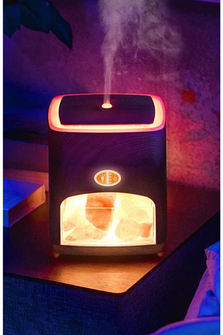 Himalayan Pink Salt Diffuser with 10 Essential Oils, Alternate, color, LIGHT WOOD