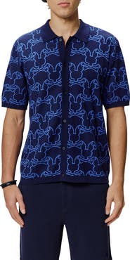Psycho Bunny Kane Short Sleeve Cotton Button-Up Shirt