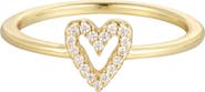 Adornia 14k Gold Plated Cubic Zirconia Heart Outline Ring