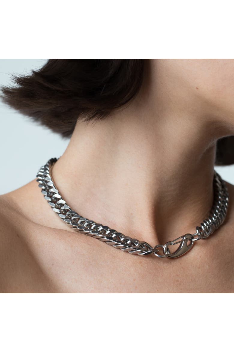 Chunky Silver Chain Necklace, Alternate, color, Silver
