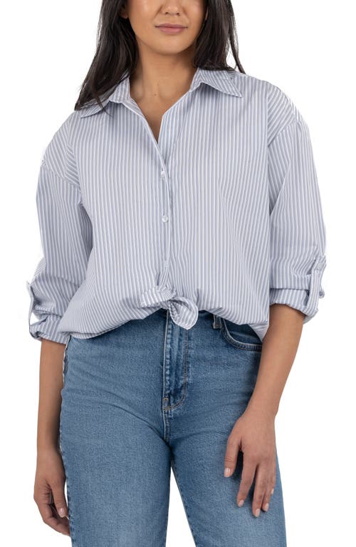 Kut From The Kloth Kaiya Boyfriend Shirt In White/blue