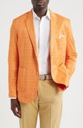 Johnston & Murphy Game Day XC Flex® Pinnacle Orange Windowpane Check Knit Sport Coat