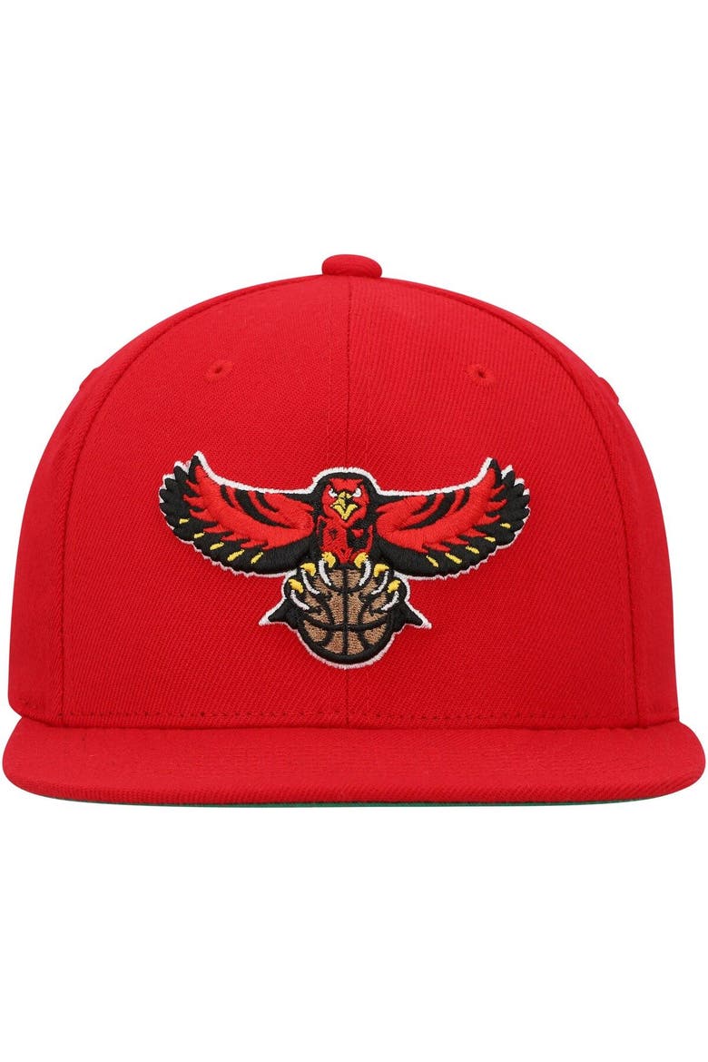 Men's Mitchell & Ness Red Atlanta Hawks Hardwood Classics Team Ground 2.0 Snapback Hat, Alternate, color, Red