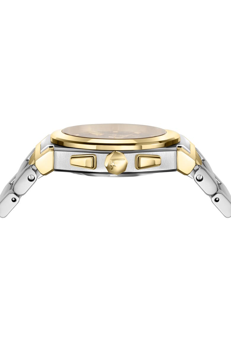 FERRAGAMO Vega Chronograph Bracelet Watch, 42mm, Alternate, color, Green/ Two Tone