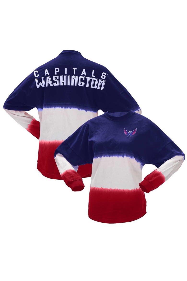 Women's Fanatics Branded Navy/Red Washington Capitals Ombre Long Sleeve T-Shirt, Main, color, Navy