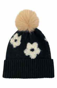 MARCUS ADLER Flower Pompom Beanie