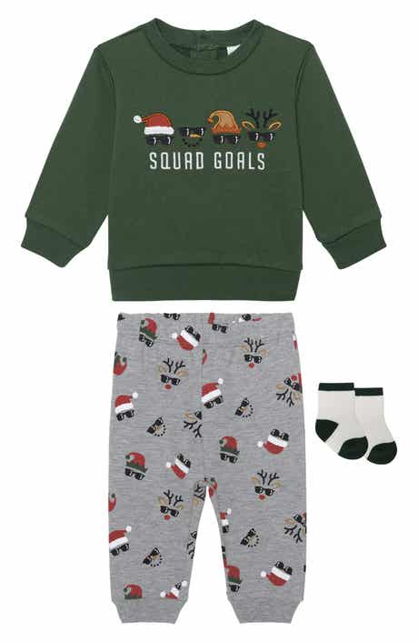 PL Baby by Petit Lem Squad Goals Sweatshirt, Leggings & Socks Set