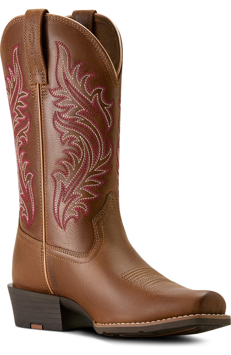 Ariat Round Up Narrow Cutter Toe Western Boot, Main, color, Sorrel Crunch
